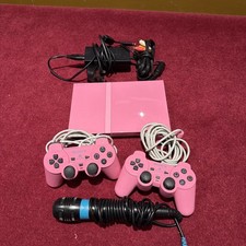 Sony PlayStation 2 Slim Pink Console + 2 Controllers - READ DESCRIPTION 