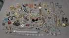 Huge Earrings Brooches Necklaces Watch Vintage Jewelry Lot Rhinestone Costume