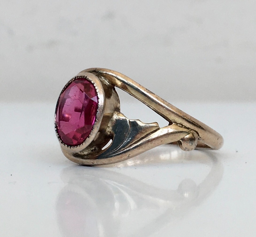 Ring №73 Vintage Soviet Red Ruby Ring Silver Ring… - image 13