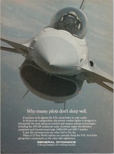 General Dynamics 1988 F-16 Fighter Jet Vintage Print Ad Military Aircraft