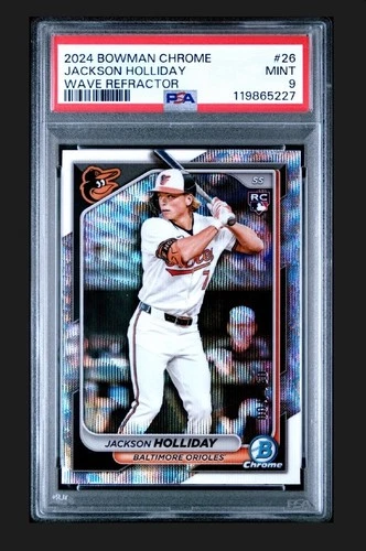 2024 Bowman Chrome Jackson Holliday Wave Refractor SP Rc Non-auto PSA 9 🔥📈🔥