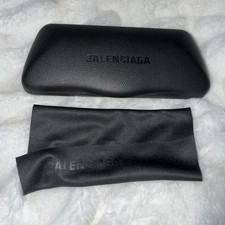 BALENCIAGA Empty Hard Clamshell Sunglasses Case Authentic Black Geometric NEW