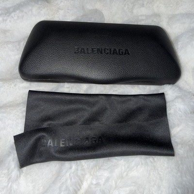 BALENCIAGA Empty Hard Clamshell Sunglasses Case Authentic Black Geometric NEW