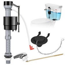 Universal Toilet Flusher Replacement Kit, Fill Valve, 2-Inch Flapper, Toilet ...