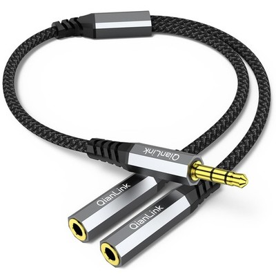 3.5mm Audio Splitter - Male to 2 Female for PS4, Xbox & More - 1ft Tangle-Free