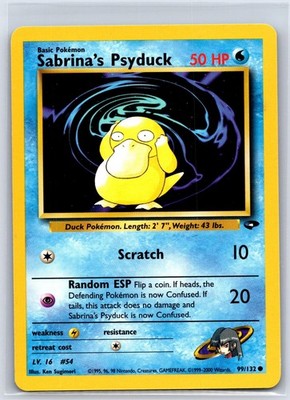 Sabrina's Psyduck 99/132 Common Gym Challenge Pokemon Unlimited NM/M 609d-8