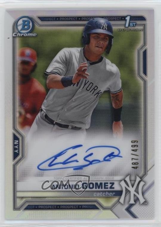 2021 Bowman Chrome Prospects Auto Refractor /499 Antonio Gomez #CPA-AGO Auto