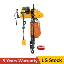 Electric Chain Hoist 1100lb Single Phase Crane Hoist Load 15ft Lifting 360° Hook