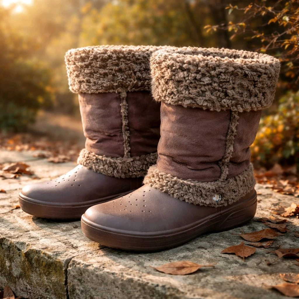Crocs ファー付きブーツ ブラウン レディース Crocs Rubber Brown Boots for Women for sale | eBay