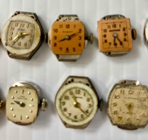 60 Lot Lady's Watch Movements For Parts Repair Replacement Hamilton Bulova Elgin - Picture 10 of 23