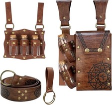 Viking Leather Belt Pouch Medieval Waist Pack LARP Witch Cosplay Bag