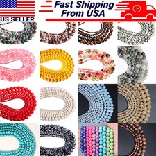 Natural Gemstones 4/6/8/10mm Round String Loose Beads DIY Crystal string USA 