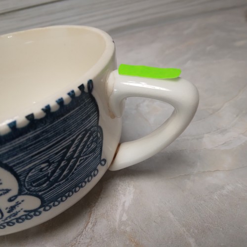 2 Vtg Currier & Ives Royal China Teacups/Saucers Carriage/Steamboat, Imperfect - Picture 6 of 10