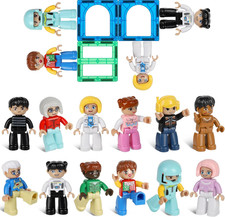 Large Magnetic People Figures for Kids, 3 Inches Magnetic Play People Compatible