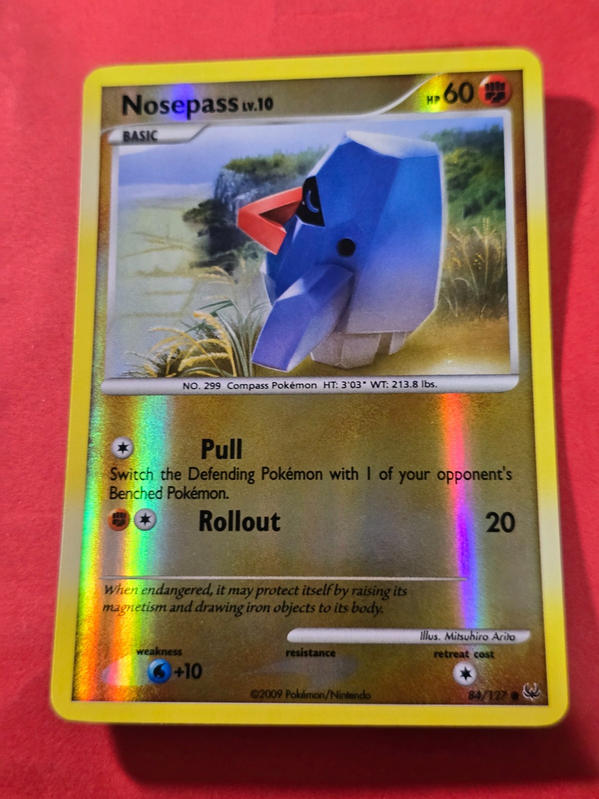 2009 Pokemon TCG Platinum #84 Nosepass, REVERSE HOLO, C, cd3