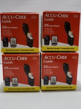 100 Accu-Chek Guide Test Strips 09/2025 Exp  4 Boxes x 25ct