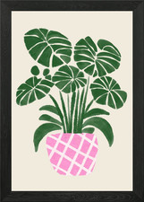 Big Monstera Plant Framed Wall Art Poster Canvas Print Picture