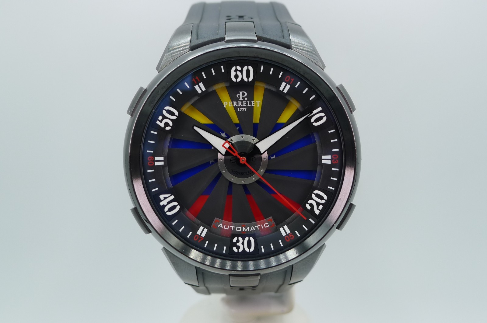 PERRELET TURBINE XL VENEZUELA 47MM GUN METAL STEEL SWISS AUTOMATIC LIMITED TO 30