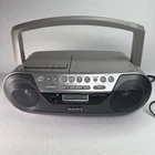 Sony CFD-S05 CD Radio Cassette Player Boombox Silver AM FM Mega Bass Portable