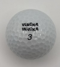 VTG WACKA WACKA White Humorous Golf Ball 3 Novelty Gag Gift c.1990s NOS RARE