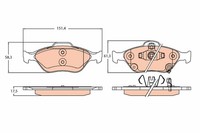 Bremsbelagsatz FÜR Toyota Yaris ( P13 ), Toyota Yaris ( P9 ) - TRW GDB3625