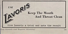 Lavoris Antiseptic Rinse Keep Mouth and Throat Clean Print Ad 1943