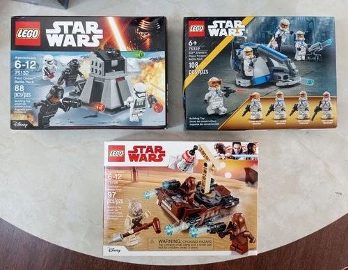 LEGO Star Wars 75132 75198 75359 LOT Battle Pack NEW Sealed Retired Sets