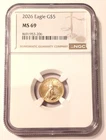 2026 AMERICAN EAGLE $5.00 1/10 OZ .999 FINE GOLD! UNCIRCULATED NGC MS69 COIN!