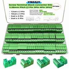 29 Sets 5.08mm Pitch Screw Terminal Block Kit 2P 3P 4P 5P Connector 300V 15A
