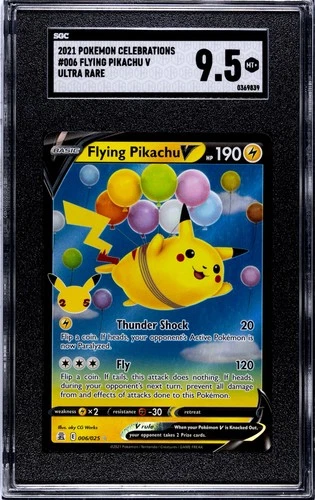 2021 Pokemon Celebrations 006/025 Flying Pikachu V SGC 9.5