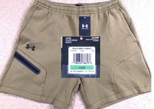 NEW..MEN LARGE UNDER ARMOUR UNSTOPPABLE FLEECE SHORTS CANTEEN GREEN 