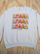 Vintage 1994 USPS Garden Flowers Stamp Sweatshirt White Jerzees Large