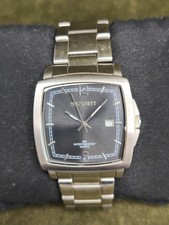 HAMNETT Mens Date Watch HM0003. Silver Tone +New Battery