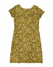 VINTAGE Womens Sheath Dress IT 48 XL Green Floral BO14