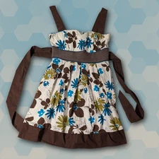 Speechless Women's Size S Blue/Brown Floral Sleeveless Cocktail Dress