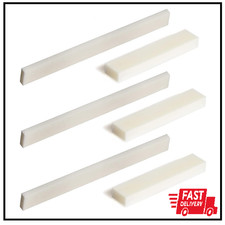 6Pcs Guitar Bone Nuts and Saddle, Blank Guitar Bridge Saddle and Nut, Pure Bone