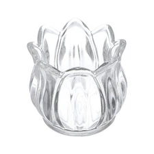 Tea Light Candle Holder Glass Tulip Votive Candle Holder for Home, Clear