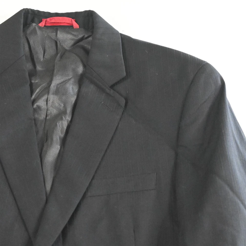 Alfani 40R 36 x 32 черный в полоску 100% шерсти Мужская куртка брюки костюм - Изображение 3 из 4