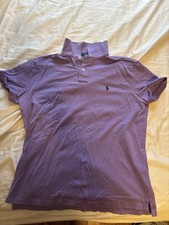 Polo Ralph Lauren Custom Slim Fit Purple Mesh Polo Shirt Short Sleeve L