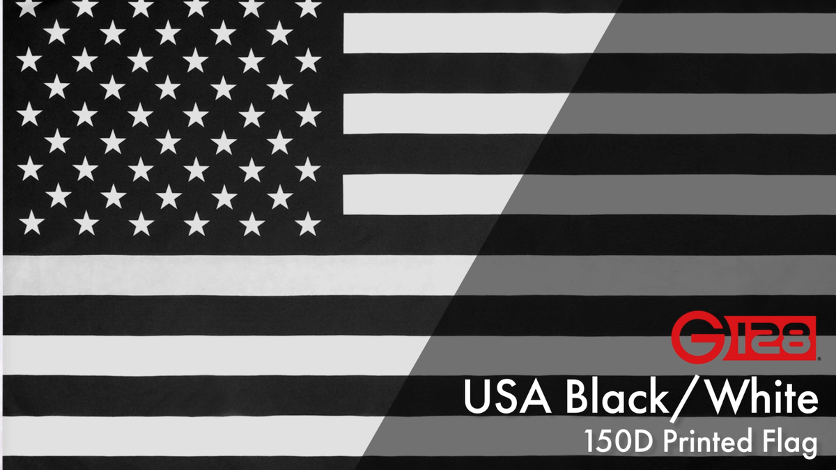 G128 American USA Black/White Flag 3x5 Ft Printed 150D Polyester