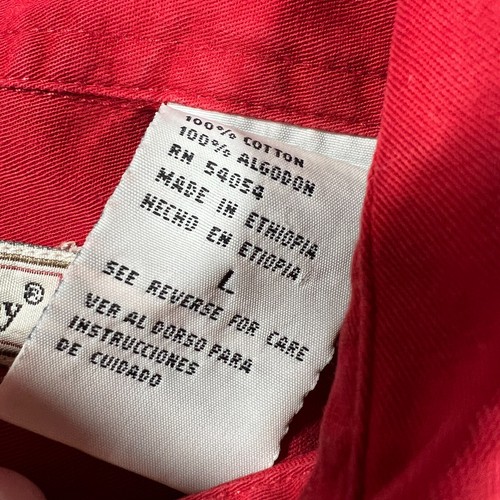 Vintage Bugle Boy Shirt Mens Large Red Button Up Short Sleeve Casual 90s Dad Y2K - Picture 5 of 11