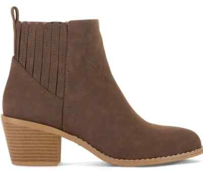 Draper James Elle Chelsea Boot Brown Faux Suede 7M Pointed Toe