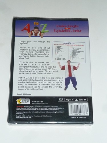 Robert G Lee: A to Z DVD 2004 clean Christian stand-up comedy Brother Bob NEW! - Afbeelding 3 van 4