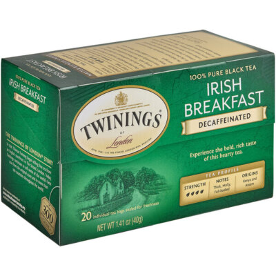 Twinings Irish Breakfast Decaffeinated Tea Bags - 120/Box