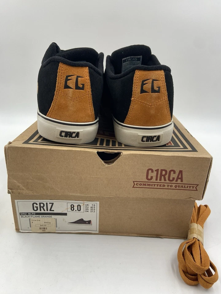 Zapatos modelo profesional Circa Emmanuel Guzmán para hombre talla 8 negro llama naranja gris Foto 4 de 4