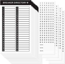 16 Sheets Breaker Panel Labels Electrical Box Sticker Numbers Breaker