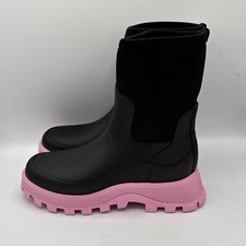 Hunter Women's Black Pink Fizz City Explorer Short Boots Size 6 Neoprene