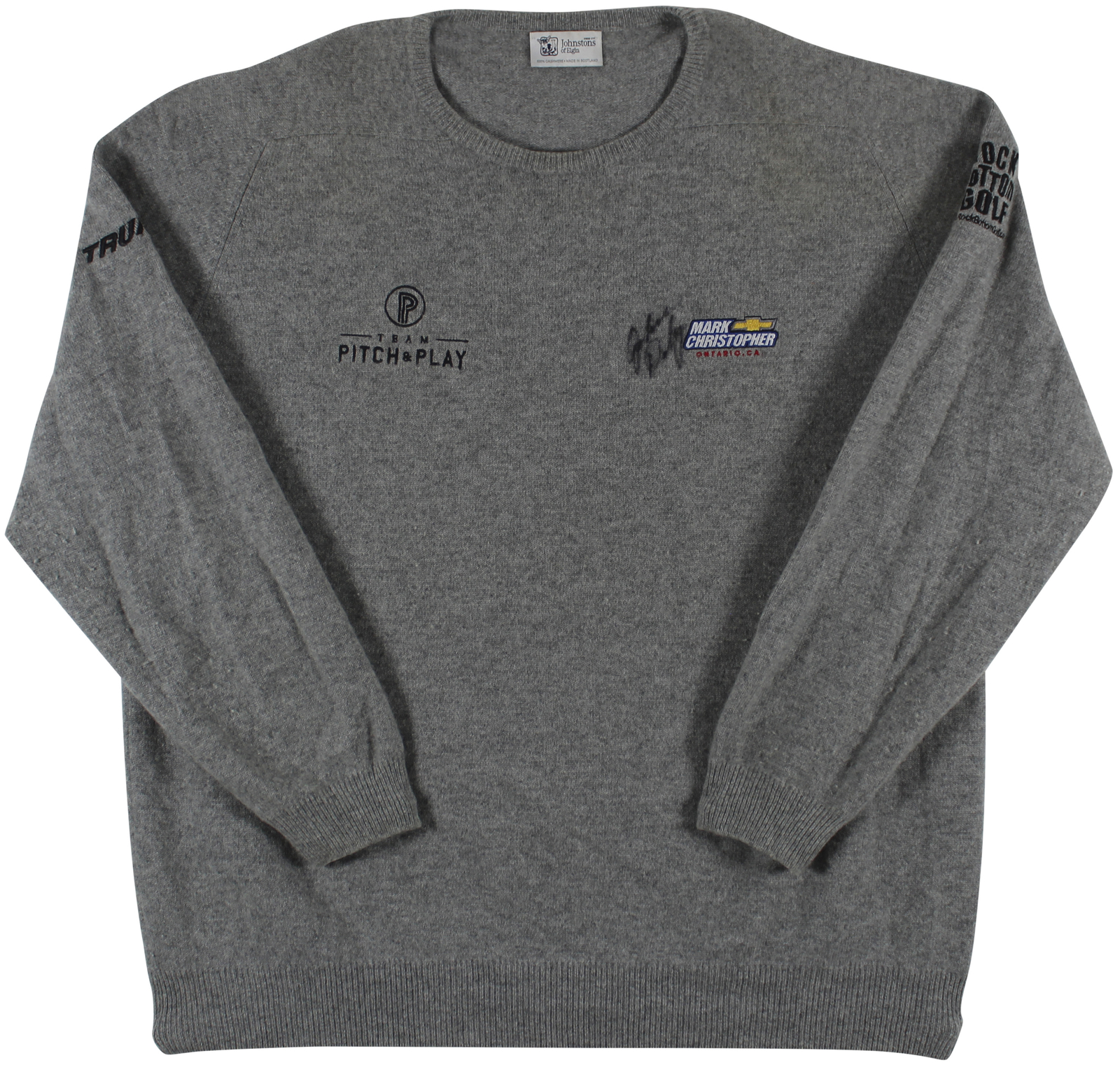 John Daly Autographed Signed Match Worn Johnstons Of Elgin Cashmere Sweater Beckett 