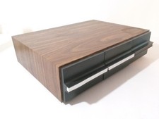 Vintage 3 Drawer Kenmark Industrial Woodgrain Cassette Tape Holder Holds 36