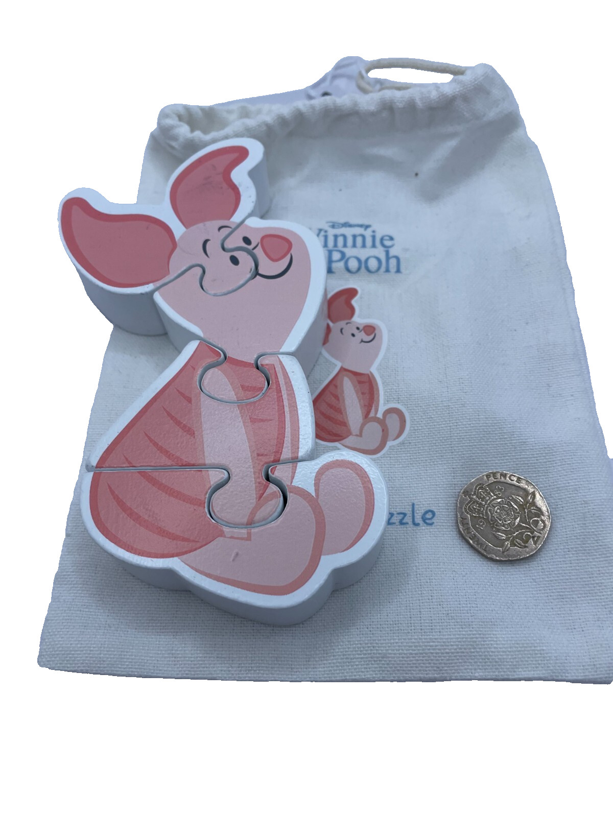 Disney Piglet Chunky 4pc Puzzle Toy Suitable Age 1 - 3 Years Wooden Toy